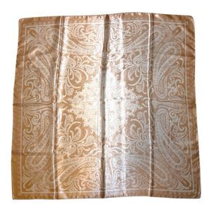 Light Beige Bandana Paisley Square Scarf 35” X 35” Women Scarve Unisex